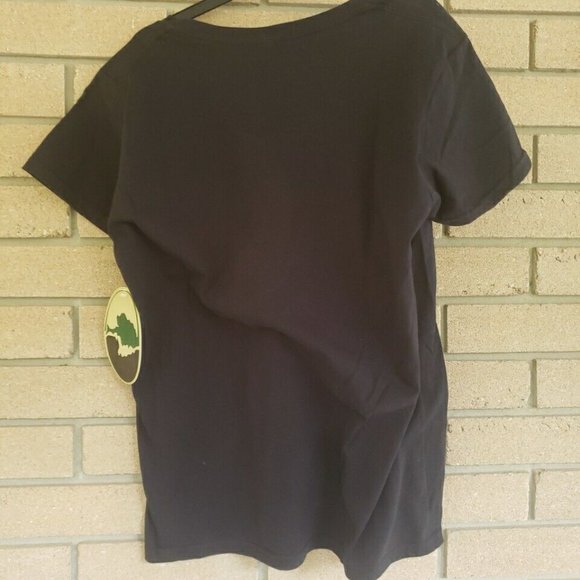 Black Mossy Oak V Neck Womens T-Shirt Size: Medium - Picture 2 of 3